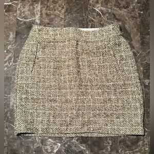 Banana Republic Textured Pencil Skirt in Cream and Brown